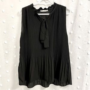Black Sheer Sleeveless Dress Shirt